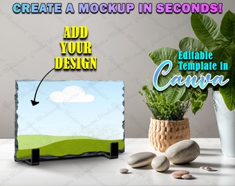 10X15 CM Canva Frame Rectangle Slate Mockup Template For DYE Sublimation |  Add Your Own Design Via Canva Frame | 2:3 Ration Slate Template