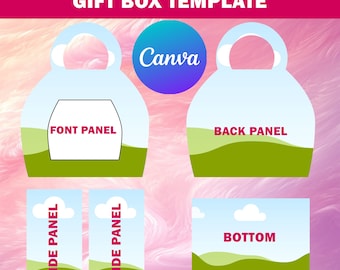 Canva Editable New 8.5x11 Bag Gift Box Design Template, DIY Custom Gift Box, Digital File ONLY, Special Occasion Gift Machine Box