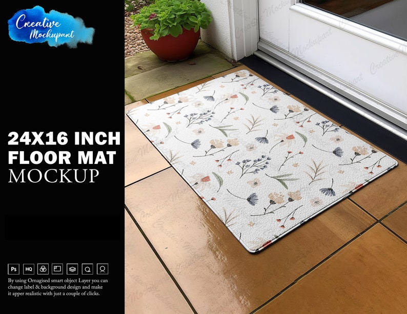 Canva Frame 24x16 Inch Floor Mat Mockup for Dye Sublimation Etsy
