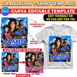 Graduation T Shirt Design Canva Editable Blue Black Design, 2024 Graduation Family T Shirt Design Template Perfect for Sublimation DTF DTG,