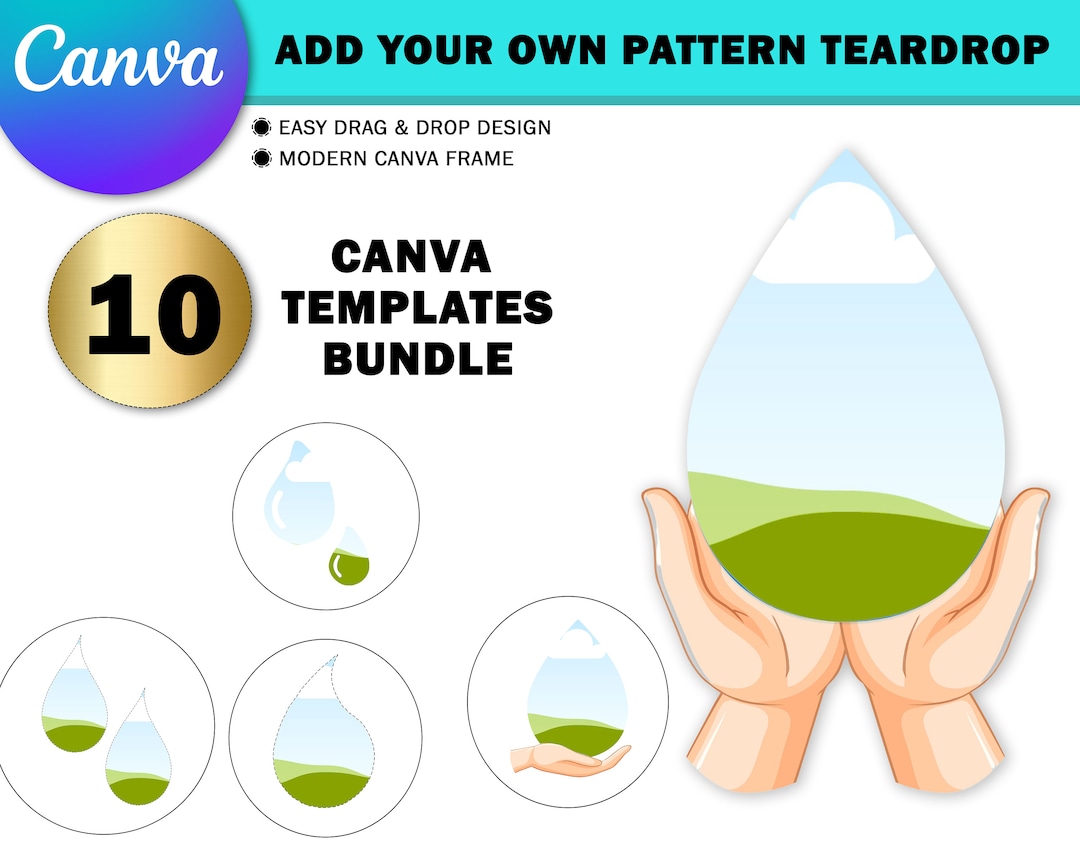 DIY Canva Frame Teardrop Design Template, Make Your Own Custom Teardrop ...