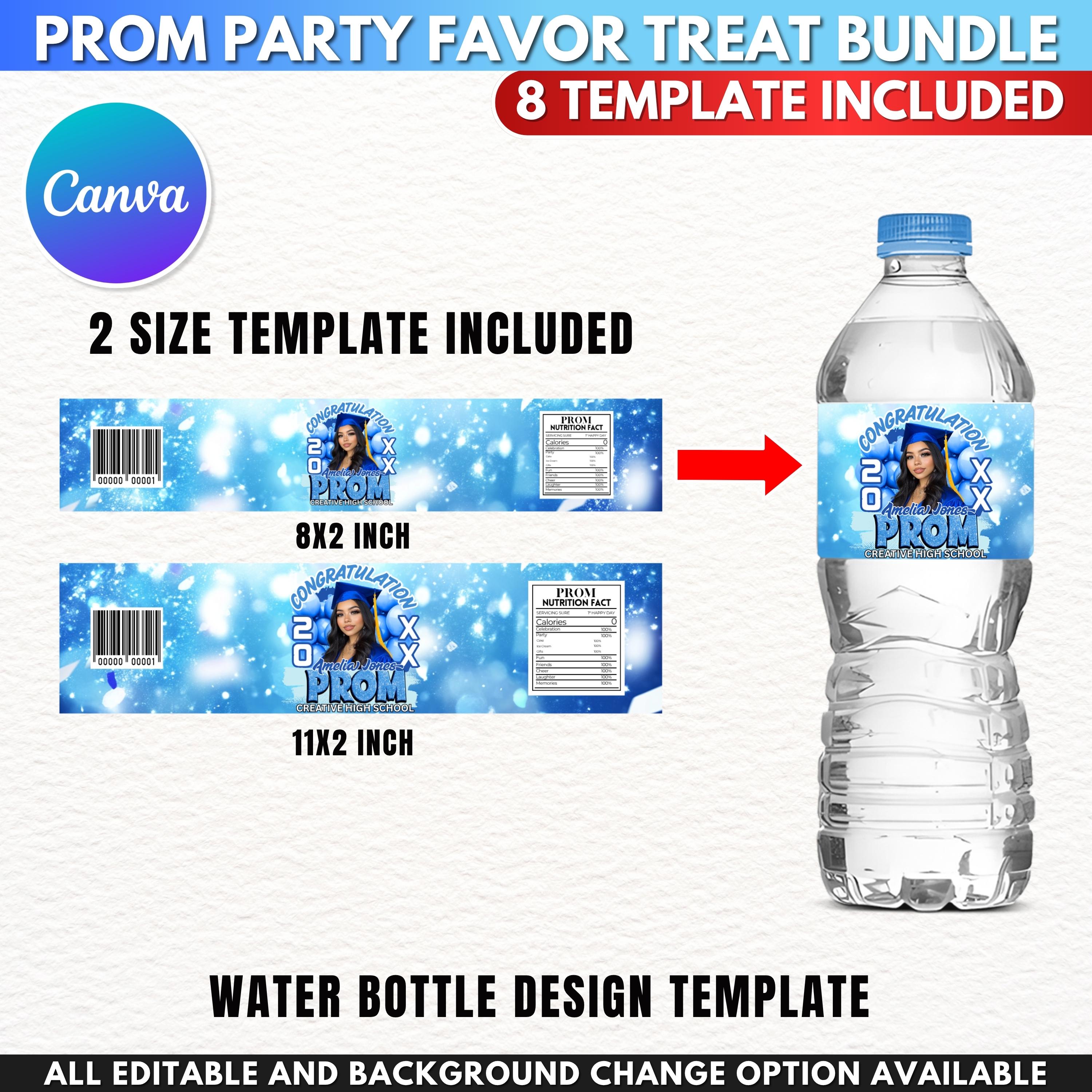 Prom Sweet Package Prom Send off Treat, Prom Packaging Template Bundle, Light Blue ...