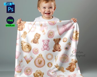 Maquette de couverture pour bébé : Smart PSD Canva PNG (téléchargement numérique)