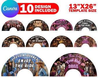 10x Roadster Clack Fan Design Canva-Vorlage, vollständig bearbeitbare ziehen & ablegen Vorlage, Rodeo Country Girl 26 "x 13" Fan Muttertagsabschluss