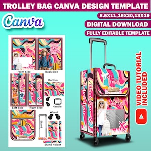 Plantilla de diseño de Canva para caja de regalo con carrito, caja de regalo para el Día del Padre con cartón pluma, bolsa de regalo de lujo editable, caja de viaje para regalo de cumpleaños DIY en Canva.