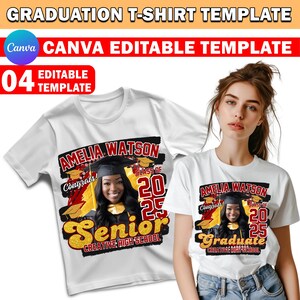 Graduation, Senior T Shirt Design, Glitter Canva Editable, 2024 Graduation Family T Shirt Design Template, T Shirt Sublimation, DTF DTG File image 3