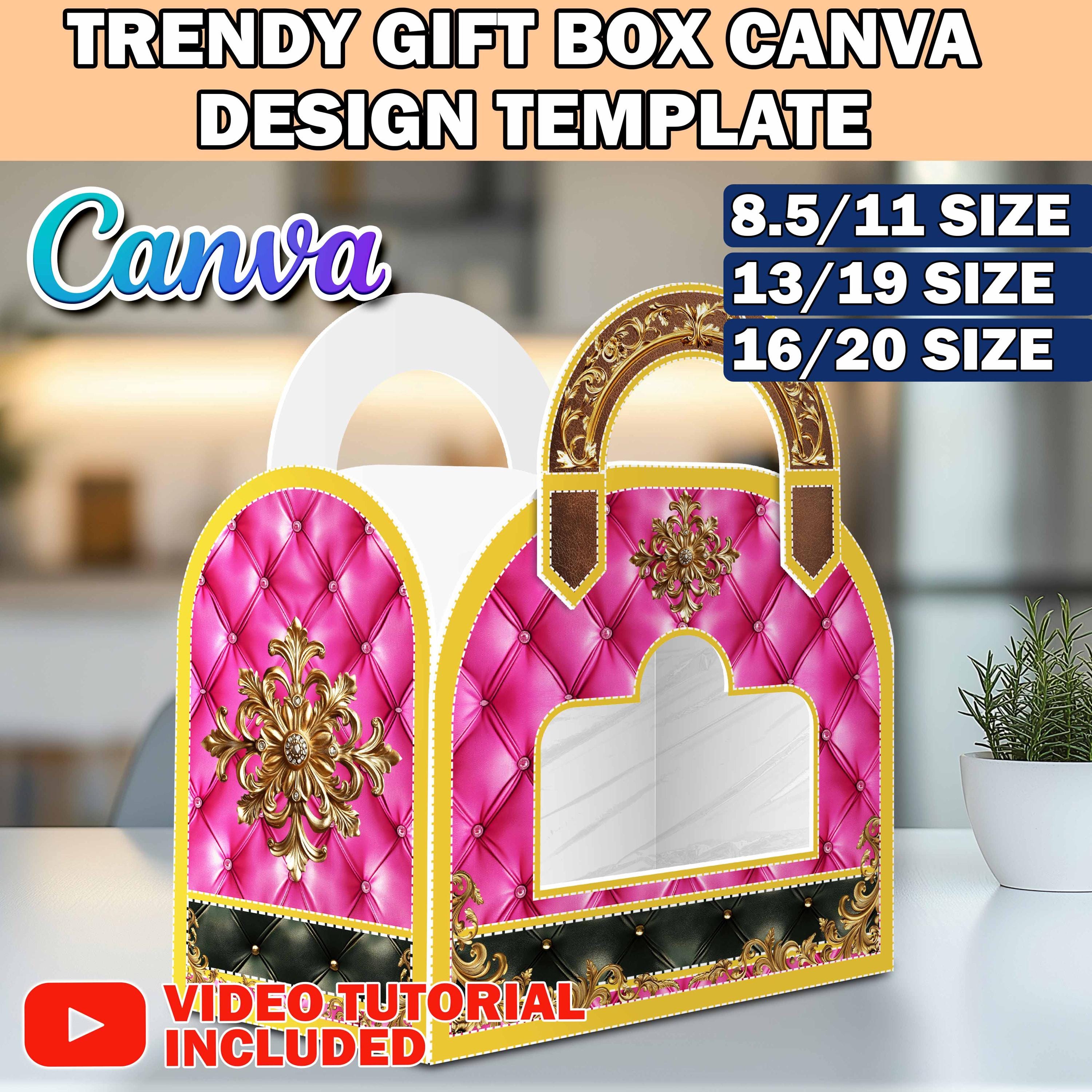 Trendy Fashion Gift Bag Box Design Template, Designer Purse Handbag ...