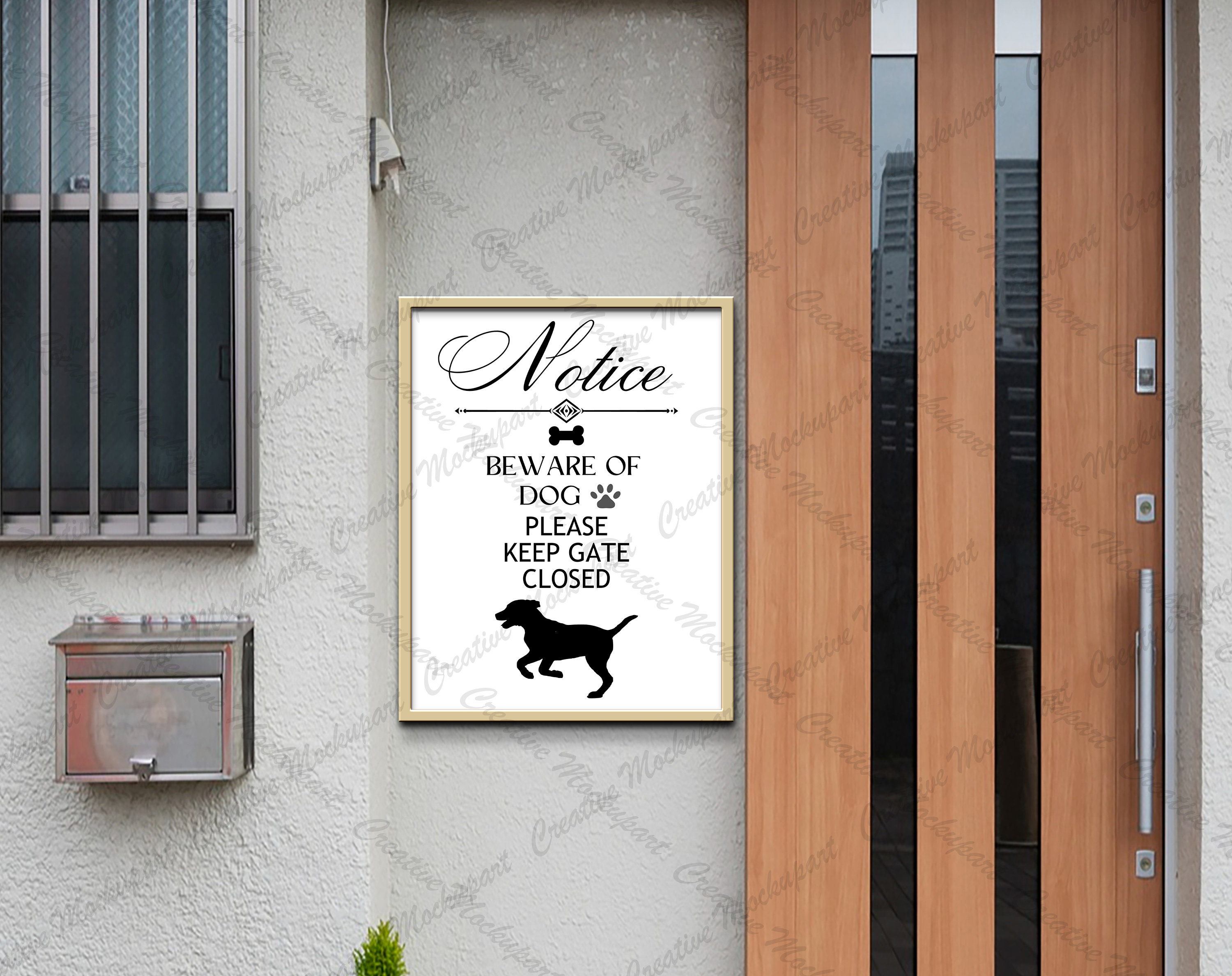 Signs ByLITA 'Dog In Yard Keep Gate Closed' Sign - Large 2 Pack, Red, Durable ABS Plastic - View #3