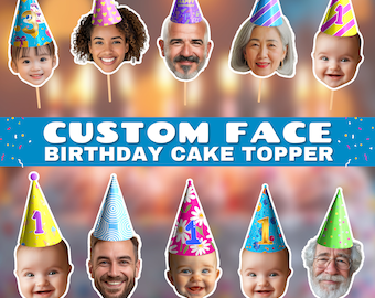 Face Cupcake Topper, Custom Baby Face Cupcake Topper, First Birthday Cupcake Topper Party Decor, Personalized Cupcake Topper