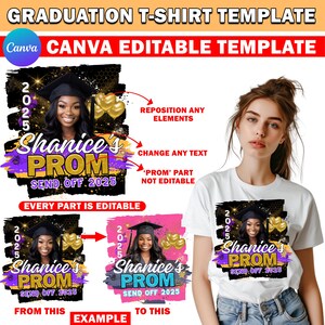 Prom Send Off T Shirt Design, Editable Canva, 2024 Prom T Shirt Design Template, Perfect for Sublimation, DTF or DTG