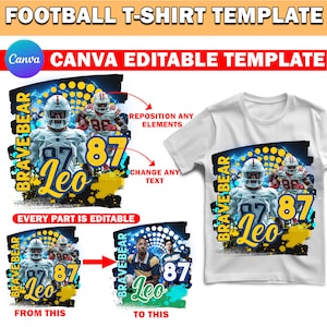 Football Game Day T Shirt Template, Football T Shirt Design, Canva Editable T Shirt Design Template, Perfect for Sublimation, DTF or DT