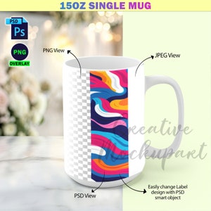 15oz Coffee Mug Mockup | POD Mug Mockup | PSD Template | Mug Overlay Mockup