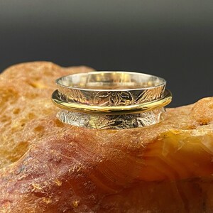 Two Tone Spin Ring Etsy UK