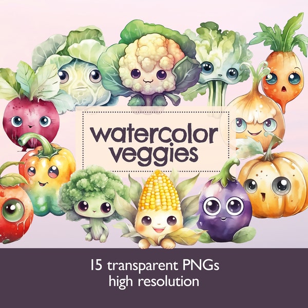 Vegetable Watercolor - Etsy