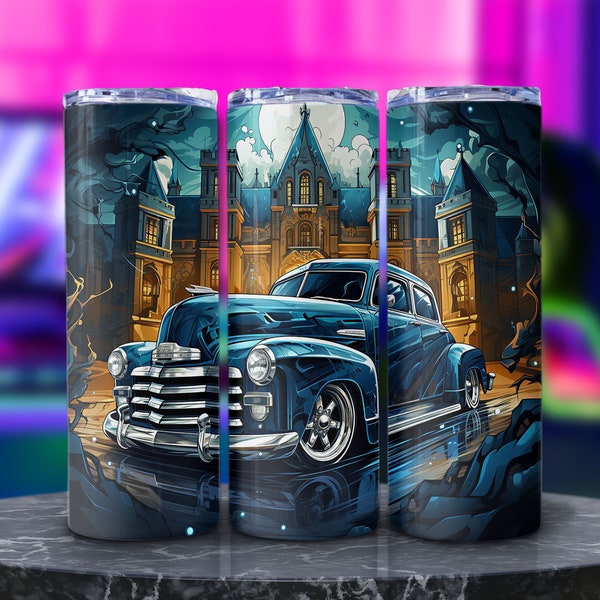 Lowrider Tumbler Wrap Png, Classic Muscle Car Sublimation Design, Old Vehicle Printable Illustration, Car Enthusiast Gift, Digital Art Image