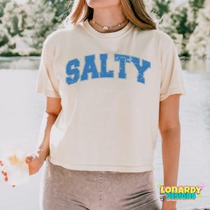 Diseño de sublimación PNG con efecto salado, divertidas letras universitarias grunge, imprimible de camiseta playera de verano, texto retro desgastado PNG