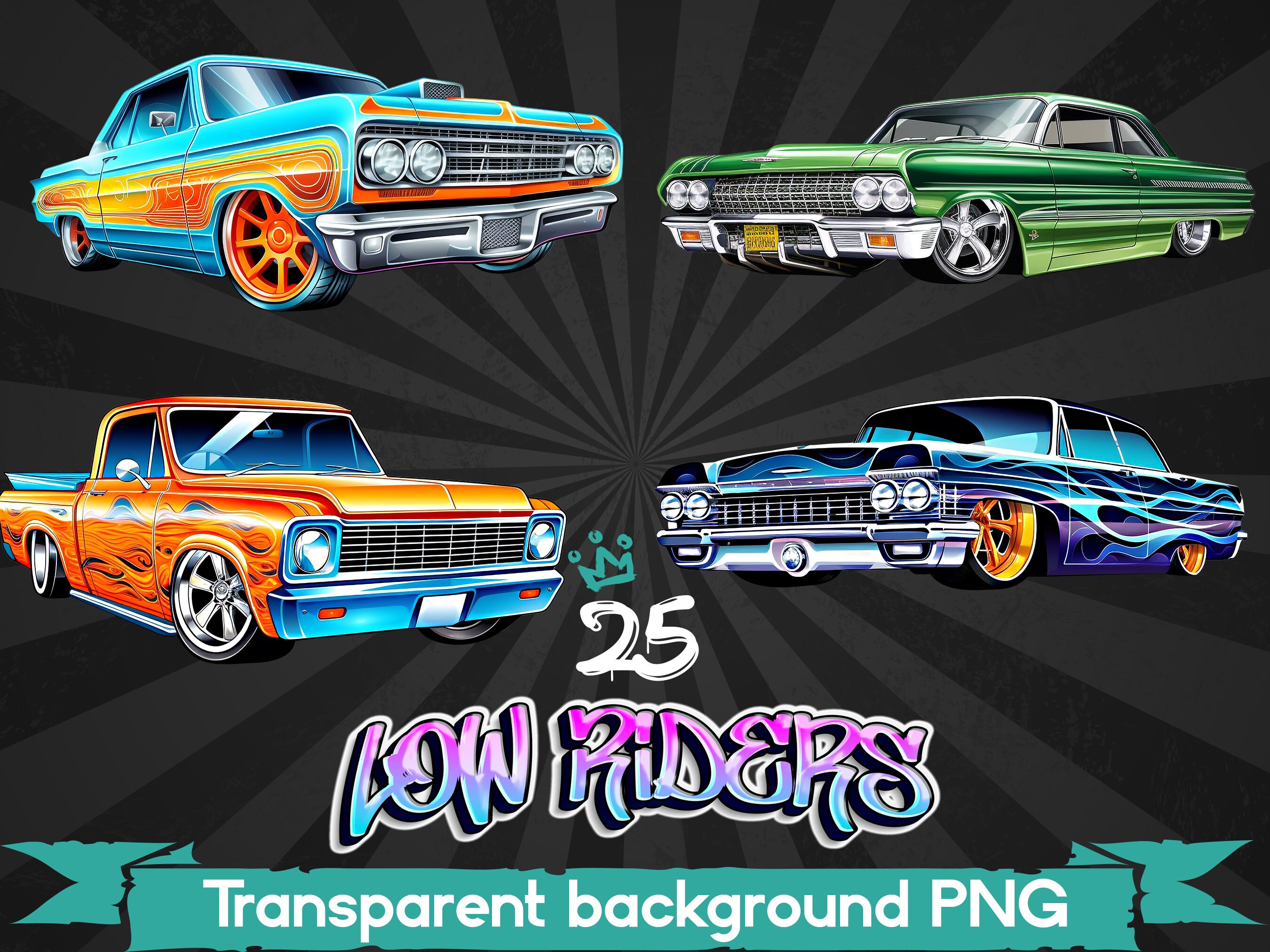Low Rider Car Clipart Lowrider Classic Car Sublimation Design - Etsy