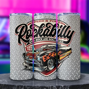 Lowrider Tumbler Wrap PNG Muscle Car Sublimation Design Classic Vehicle 20oz Tumbler Art Retro Automotive Print Rockabilly Printable Poster