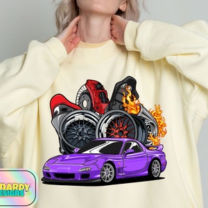 JDM Car PNG Sublimazione Design Tuner Giapponese Stampa Auto Drift Racing Auto Immagine Stampabile Anime Art Stance Shirt Ricambi Auto PNG Regalo per Amante delle Auto