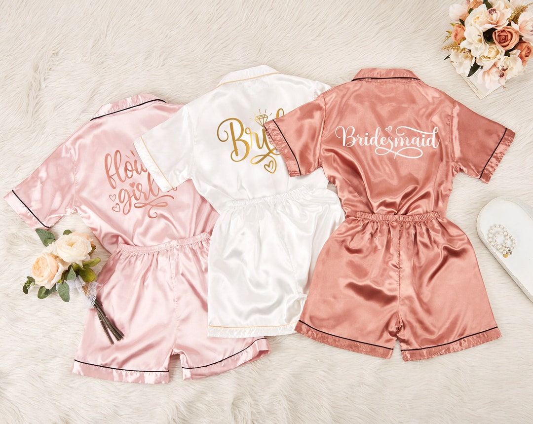 Customized Bride Bridesmaid Pajamas Set, Personalized Pyjamas, Bridal