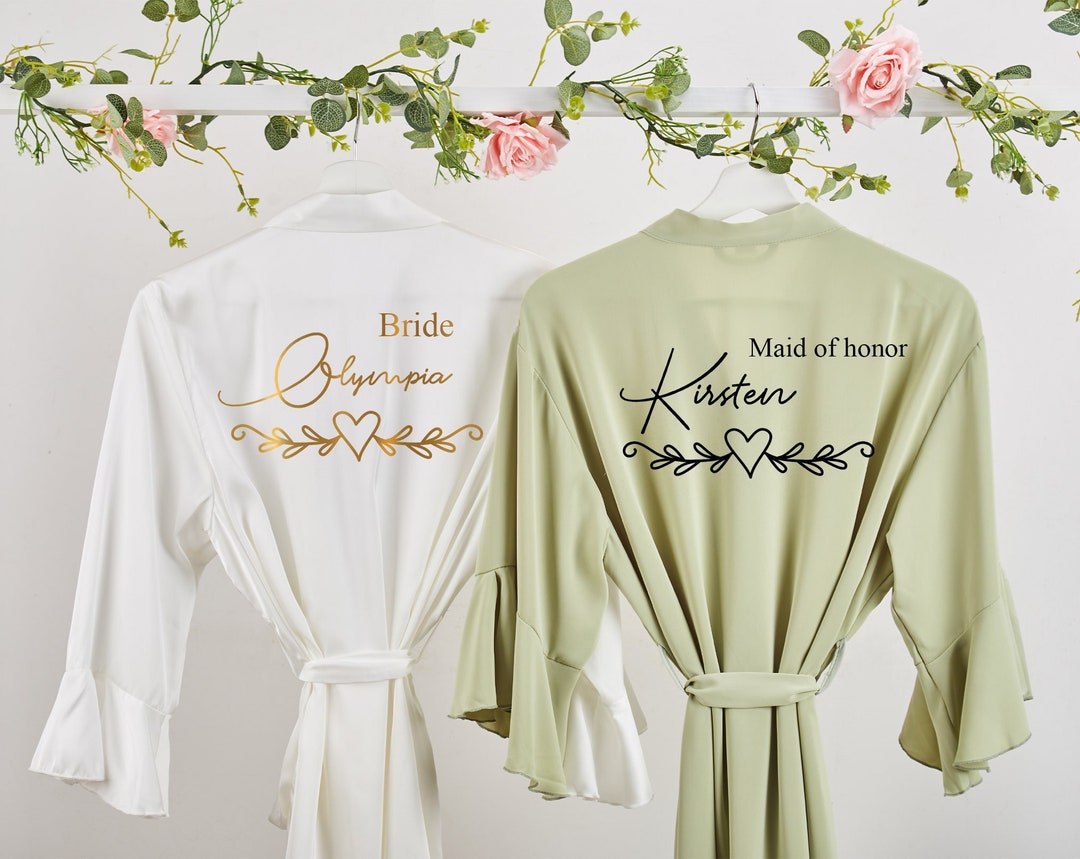 Custom Bridesmaid Robes, Personalized Bridesmaid Robes, Custom Satin
