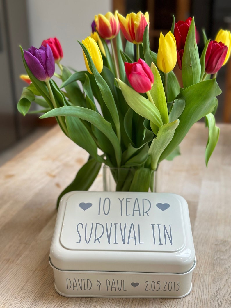 Personalized 10th Anniversary Tin, Keepsake Memory Box - Etsy UK