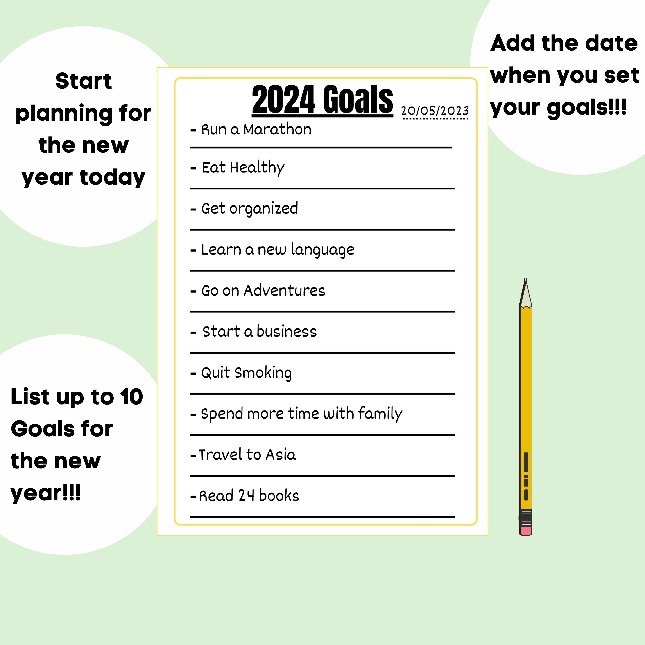 2024 Goals 2024 Goals Planner Printable Planner Minimal Etsy UK