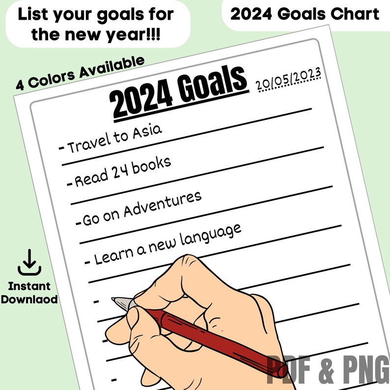 2024 Goals 2024 Goals Planner Printable Planner Minimal Etsy UK