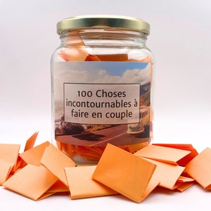 Bocal 100 Choses incontournables à faire en couple - Cadeau original - Idées uniques et créatives pour des activités romantiques