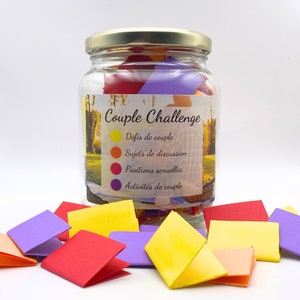 Couple Challenge Jar - BEST Love Gift - 100 Papers - Challenges, Discussion, Sex Positions & Couple Activities