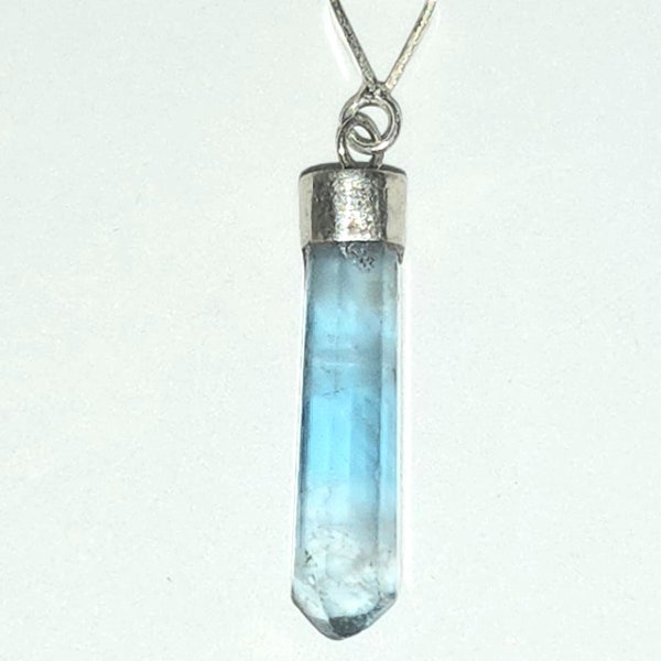 Beautiful Natural Handmade Sterling Silver Blue Fluorite  Pendant