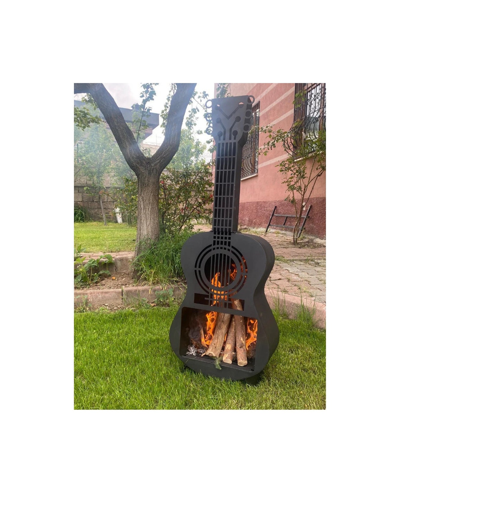 Fire Pit, Metal Guitar Fire Pit, Handmade 52 Metal Fire Pit, Portable