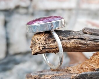 Handmade Ruby in Zoisite Ring, Sterling Silver Gemstone Ring