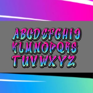 3D Graffiti Font Clipart: Urban Retro Letters (PNG SVG) image 2