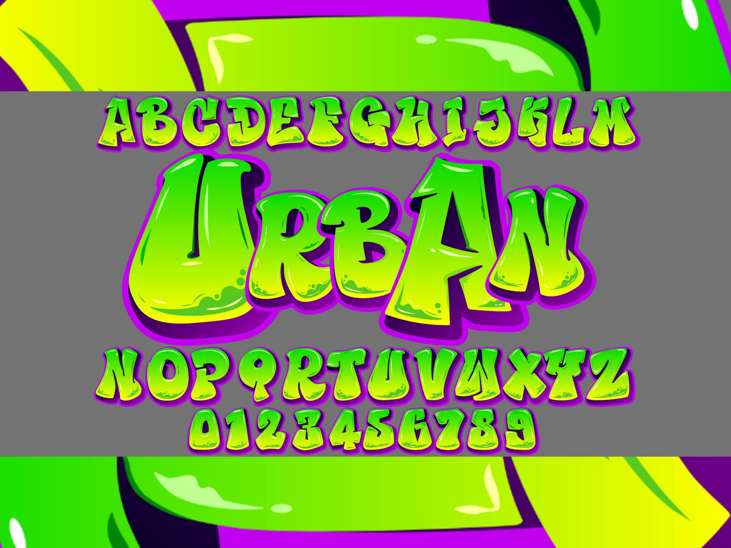 Uid Alphabet 3D-Graffiti Buchstaben Clipart PNG SVG-Bundle, Graffiti-Schrift ...