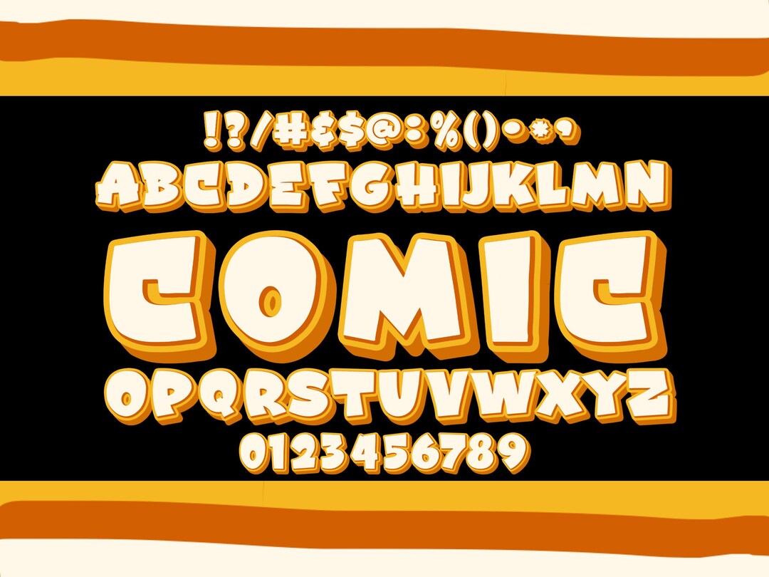 3D Comic Letters Clipart PNG SVG Bundle, Comic Font, Comic Alphabet, 3D ...