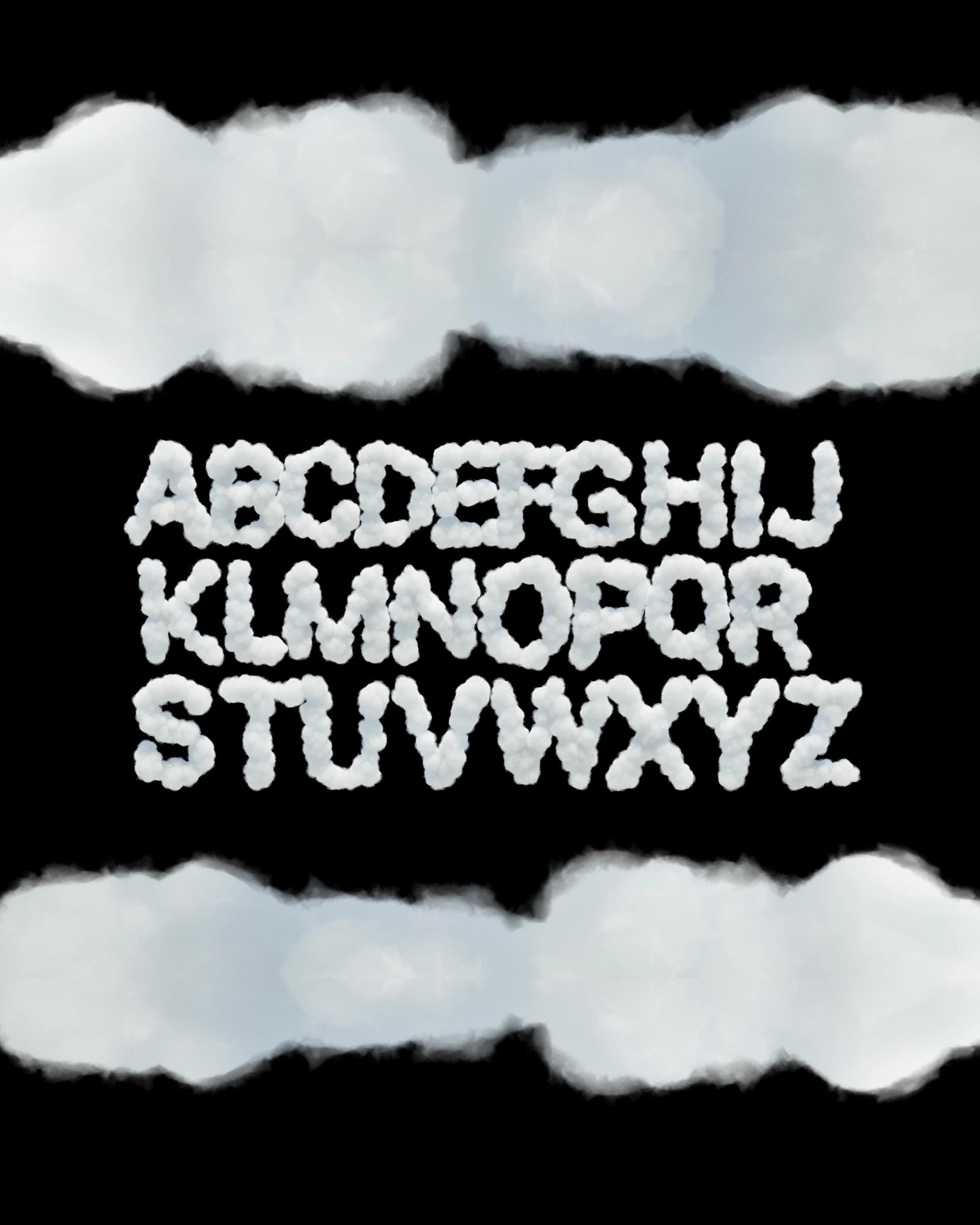 3D Cloud Letters PNG SVG Bundle: Alphabet, Numbers, Punctuation - Etsy