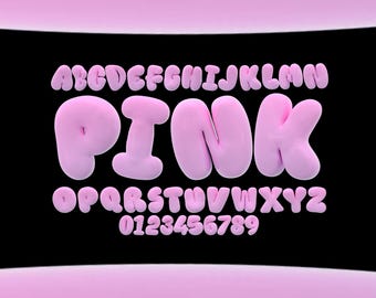 3D Bubbly Letters Clipart Bundle: PNG SVG Alphabet, Numbers