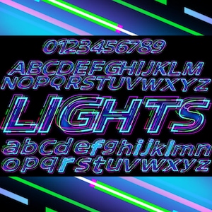 3D-Neon-Buchstaben PNG SVG-Clipart-Bundle, Neon-Alphabet, Neon-Fonts-Svg, Neon-Monogramm, Neon-Doodle, Neon-Schilderschrift Neon Sign Letter LED-Schrift