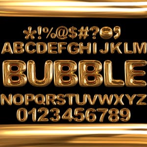 3D ballon letters clipart PNG SVG bundel, bubbels lettertype, bubbels alfabet, ballon lettertype monogram doodle sublimatie afdrukbare 3D-letters