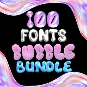 Bubbly Balloon Letters Font Bundle: 3D PNG SVG Clipart