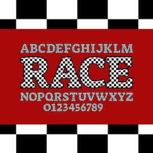 Checkered Font Clipart Bundle: 3D Letters & Numbers - PNG SVG