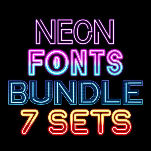 Neon Letters PNG SVG Clipart Bundle, Neon Alphabet, Neon Font Svg, Neon Monogram, Neon Doodle, Neon Sign Font, Neon Sign Letter, LED Font