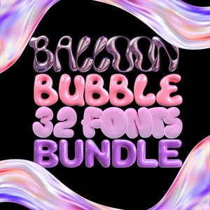 3D Balloon Letter Clipart Bundle: Bubbly Font PNG SVG