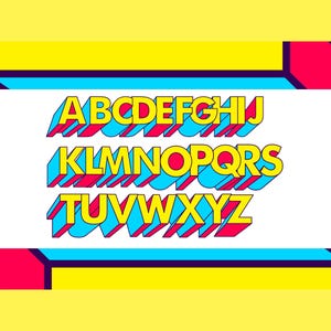 3D Comic Letters Clipart Bundle: PNG SVG Font, Hand Drawn Alphabet - Etsy