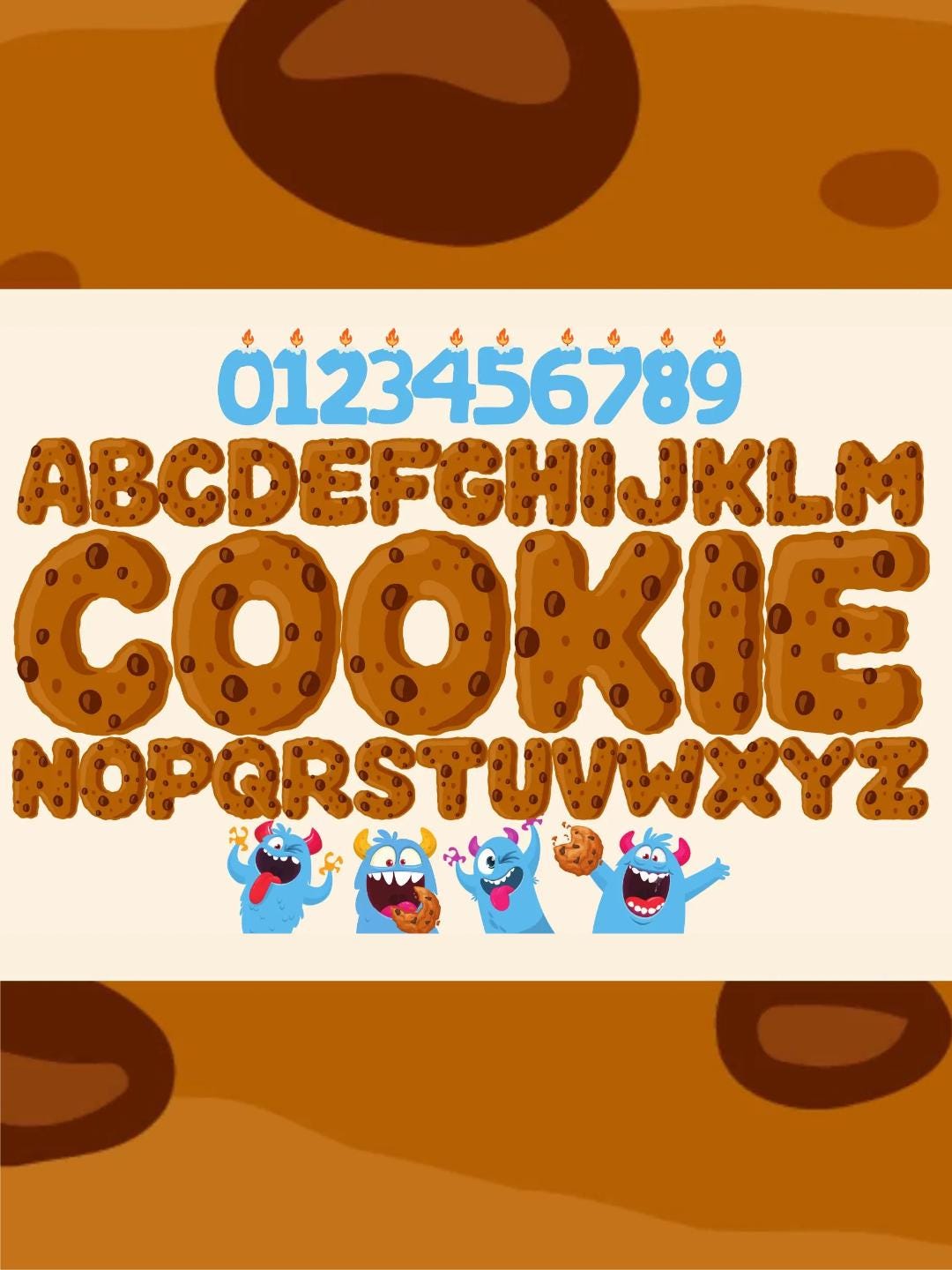 Cookie Font Clipart Bundle: PNG SVG, Biscuit Alphabet - Etsy