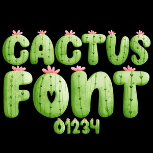 Cartoon Cactus Letters Clipart PNG SVG Bundle, Cartoon Font, Cartoon ...
