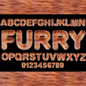 3D Furry Letters Clipart PNG SVG Bundle, Pelzschrift, flauschiges Alphabet, 3D-Schrift, Monogramm Doodle Sublimationstierdruck Schriftart Tierbuchstaben