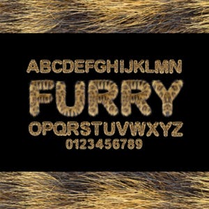 Furry Leopard Font: 3D Alphabet PNG SVG Bundle