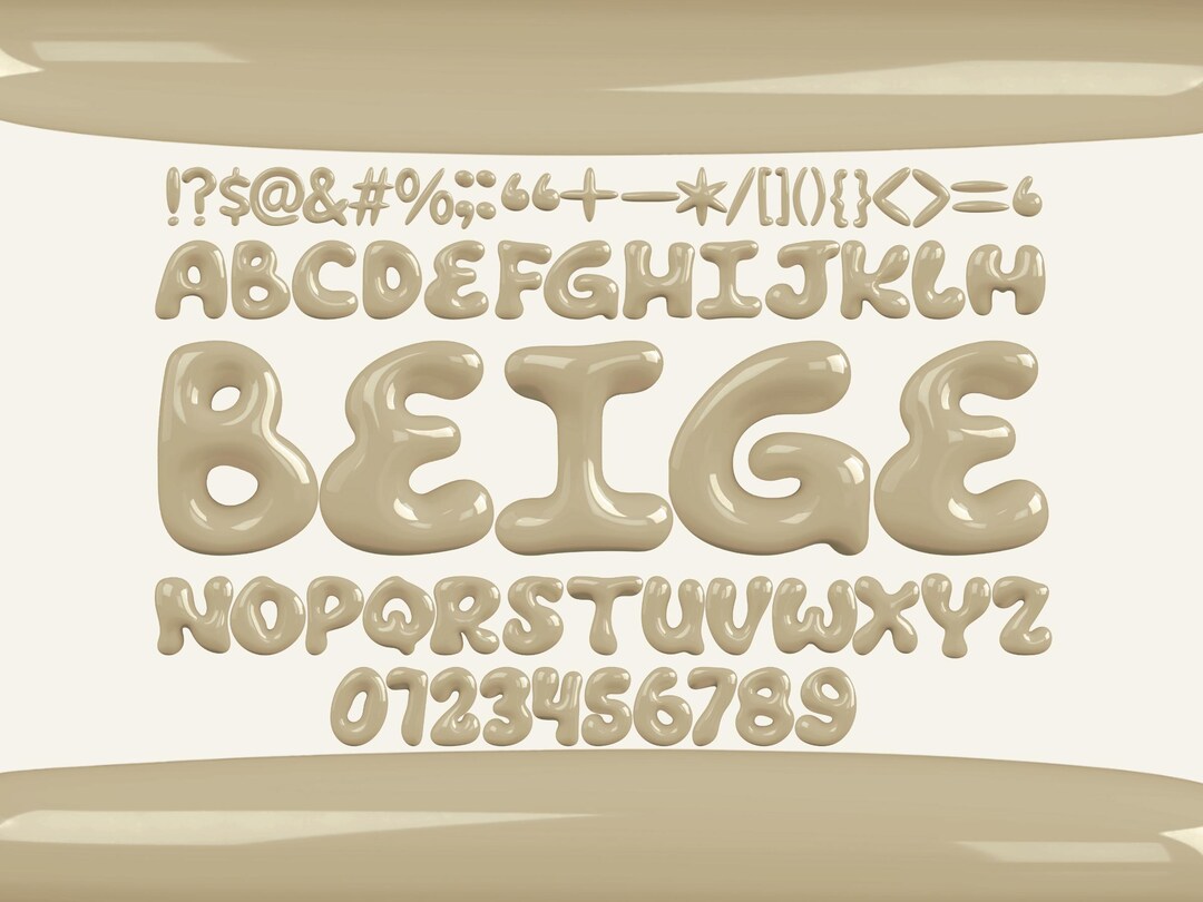 Letras 3D com bolhas, clipart PNG SVG, pacote, fonte borbulhante ...